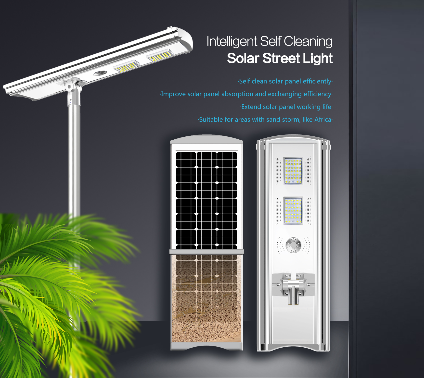 Self Cleaning Solar Street Light